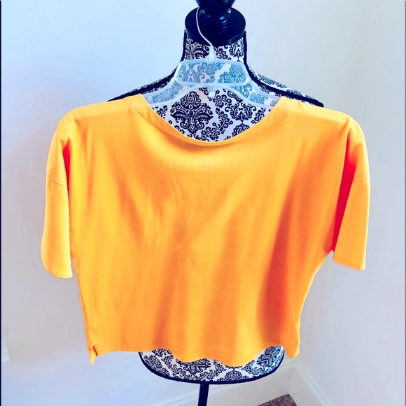 VTG 70s crop pima Cotton short sleeve button front Poppy color crop Top - Picture 6 of 8